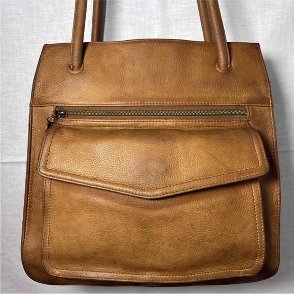 Brown Leather Fossil Shoulder Handbag Bag 75082 Purse with Key - Picture 7 of 16